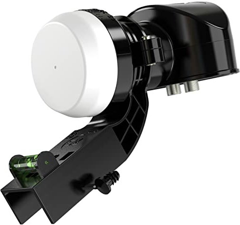 SLx LNB Twin Output, 4K Satellite HD 2 Output KU-Band Universal für Sky HD/Freesat HD mit MK4 Halterung