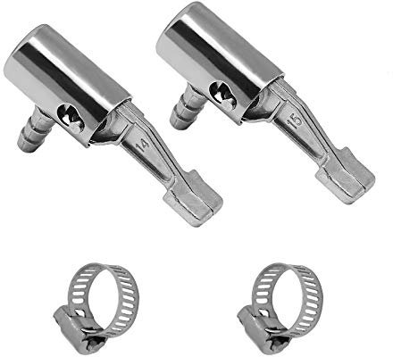 1/4 Inch Lock On Air Chuck All Metal with Hose Clamp Air Compressor Portable Tire Inflator Tire Chuck for Hose Repair Inflate Chuck Silver