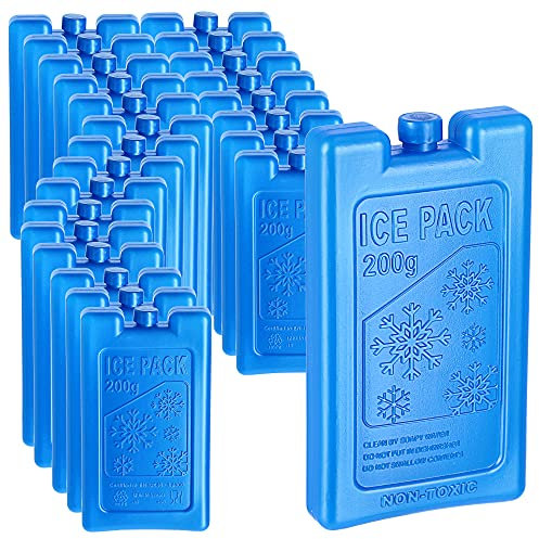 Cepewa Kühlakku für Kühltasche 24er Set │ Coolpacks wiederverwendbar 200ml 8,5x15cm │Kühlelemente von -18 bis +40° (1 x 24er Set Kühlakkus 200ml)