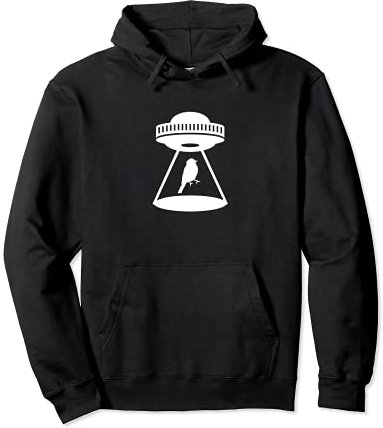 Vogelabduktion Alien Raumschiff Weltraum – Vogel-Uhr Pullover Hoodie