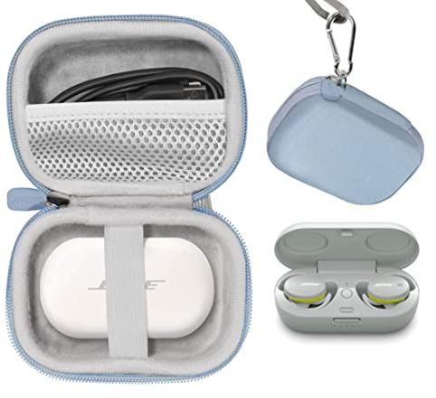 CaseSack case for Bose Sport Earbuds and QuietComfort Noise Cancelling Earbuds - True Wireless Earphones, Mesh Accessories Pocket, Compact Consolidation Carrying case