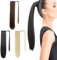 Mulaibdin Ponytail Extension Braun, Haarverlängerungen Zopf Extension mit Klammer, Perrücke Frauen Lang 60cm, Pferdeschwanz Haarteil Glatt, Braids Extensions, Haarteil Zopf mit Kordelzug