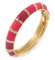 Avalaya Bracciale rigido incernierato con smalto rosa scuro/fucsia placcato oro/taglia M/L, Metallo