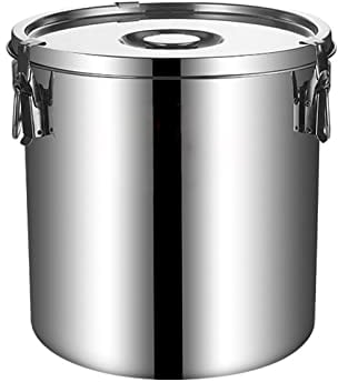 Adima 20-70L 201 Edelstahl Milchkanne Schwerlast Milchkanne Milchtransporteimer Weinkübel Flasche Ölfass Milchtopf Teedose Mit Versiegeltem Deckel Für Flüssigkeit Fester Speicher,20L