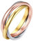 FOCALOOK Bague Femme 3 Anneaux Fins Entrelacés en Acier/Plaqué Or Rose, Jaune Taille 47
