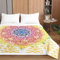Chickwin Tagesdecke Bettüberwurf, Mandala Drucken Tagesdecken mit Prägemuster Gesteppt Steppdecke Überwurf Wohndecke aus Mikrofaser (150x200cm,Farbverlauf gelb)