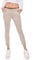 Kendindza Chino Damen Hose Stretch mit Gürtel Stoffhose Damen elegant lang (XL, Beige)