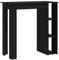 vidaXL Mesa Alta Cocina con Estante Bar Bistró Mostrador Centro Desayuno Comedor Salón Muebles Mobiliario Madera Contrachapada Negro 102x50x103,5 cm