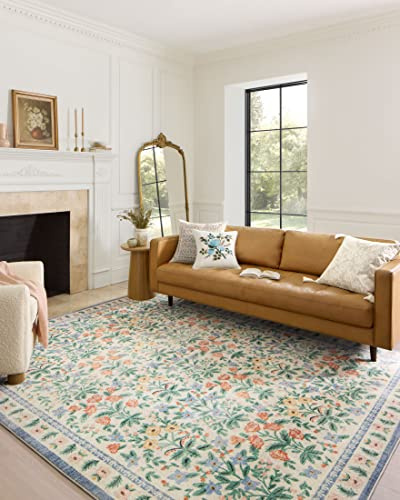 Loloi Rifle Paper Co. Eden Collection EDE-02 Mughal Garden Cream 5'-0 x 7'-6 Area Rug feat. CloudPile™