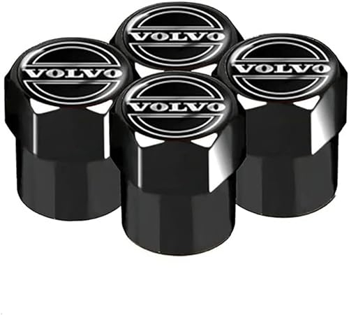 abrupt Autoventilkappen für Volvo XC90 XC60 XC40 S90 S60, Edelstahl, Wasserdicht Staubdicht, Schwarz