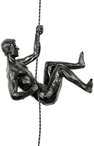 WAITLOVER Kreativer kletternder Mann, Harz, Eisendraht, dreidimensionale Wandbehang, Dekoration, Figuren, Statue, Ornamente, Skulptur, Dekoration, Zuhause