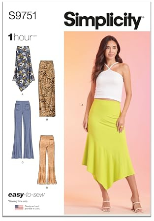 SIMPLICITY SS9751R5 Misses' Knit Skirts and Trousers in Two Lengths R5 (14-16-18-20-22)