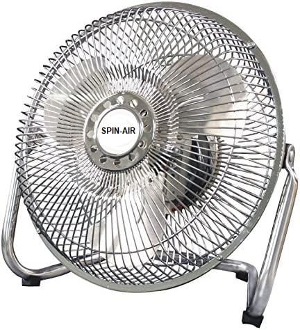 Max Star Ventilador de Sobremesa y Suelo 12 Silencioso, 3 Velocidades, Acabado de Acero, 47W, Inclinable, Seguro, 3 Aspas