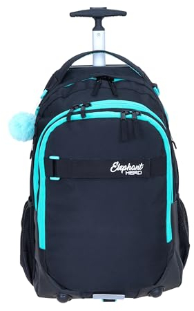 Elephant Trolley Mädchen Schultrolley Hero Signature Schulranzen Schultasche Trolly Rucksack 12800 Auswahl (Tiff Türkis 13016 Black)