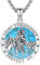 Friggem Heiliger Christophorus Anhänger | 925 Sterling Silber Heiliger Medaille | Heiliger Christophorus Halskette | Religiöser Amulett Kette Schmuck für Herren Damen (Saint Christophorus-E)