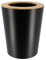 TENDANCE Poubelle de salle de bain 5L en métal Noir avec couvercle en Bambou