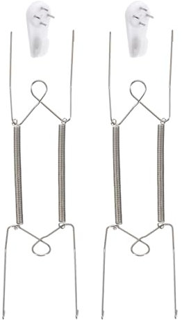 QUARKZMAN 2pcs Colgador de Platos 10 Pulgadas de Acero Inoxidable Invisible con Ganchos Decorativos de Pared y Protectores de Punta para Platos Decorativos y Arte