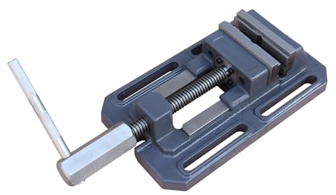 GEMTO 200mm Bohrschraubstock,flacher Bohrschraubstock für Metall Fräsen Maschinenschraubstock mit Prismenbacke