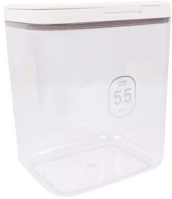 Gzsekken Rice Container 5kg Rice Storage Container Airtight Rice Dispenser with Lid and Measuring Cup Rice Box One-Click Pop-Up Design BPA Free Plastic Dry Food Bucket for Kitchen Grain,Beans, Flour
