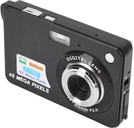 2,7 Zoll TFT Display Digitalkamera, 48 MP, 4K, 8 facher Zoom, Anti Shake Point and Shoot Digitalkameras für Studenten, Autofokus Auto Gesichtsschönheits Mehrfarbfilter