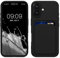 kwmobile Case Compatible with Apple iPhone 16 Case - TPU Phone Cover with Credit Card Holder - Black