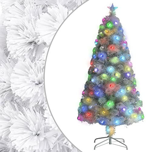 SHZZHS Albero di Natale Artificiale Albero di Natale con LED Bianco 64 cm Fibra Ottica Decorazione per Interni ed Esterni per la Casa alla Moda