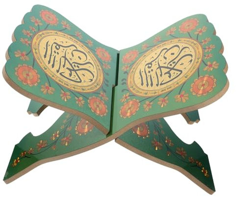 CANIGHT Koran-bücherregal Buchständer Buchhalter Für Schreibtisch Buchhalterständer Hausbuchhalter Plattenständer Stabiler Leseständer Kochbuchhalter Für Die Küche Light Green Holz