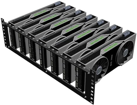 Rack 19 inch GPU holder, up to 7 x GPU, Made of steel
