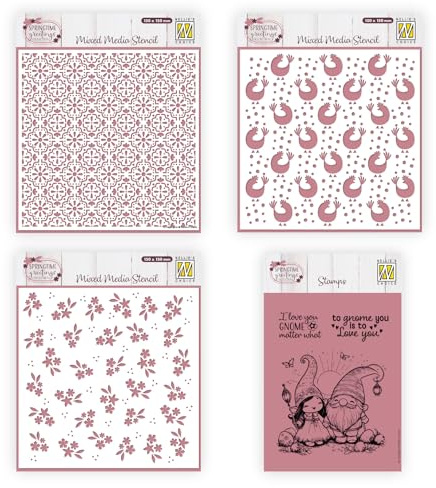Nellie’s Choice Wiederverwendbare Schablonen und Silikonstempel für Frühling und Ostern – 6 Stück Bastelmaterial für Karten Basteln, Scrapbooking, Stempeln, Journaling und andere Papierarbeiten