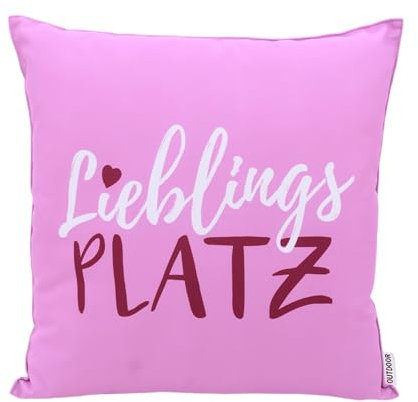 CB Home & Style Outdoor Garten Kissen Wasserabweisend Wasserfest 45 x 45 cm mit Füllung (Lieblingsplatz pink)