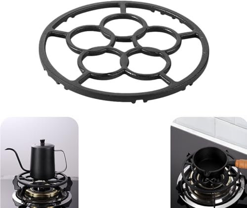 Moka Pot Gas Stove Stand Stovetop Coffee Makers Stove Stand Gas Ring Reducer Moka Pot Gas Ring Reducer for Supporting Mocha Pots Frying Pans Small Milk Cans Frying Pans(Black)