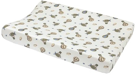 Meyco Wickelauflagenbezug 50x70cm Jersey Spannlaken Air Balloons Multicolor | 100% Baumwolle -Wickelunterlage - Oeko Tex zertifiziert - kuschelig weich & hautfreundlich - waschbar & trocknergeeignet