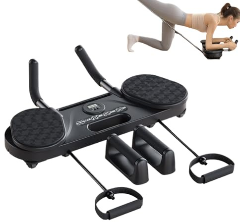 Dreuhuing Pilates Reformer | Multifunktionaler Bauchmuskeltrainer mit abnehmbarem Bodenrad - Fitnessgerät für Ganzkörpertraining, Kerntraining, tägliche Routine, Innenbereich, Schlafzimmer