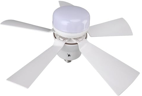ZAWELIYO Adjustable Ceiling Fan Light with Remote Control for Hallways, ABS, Warm Light, 6.7 Inch (White)