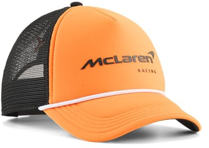 PUMA McLaren F1 Logo Trucker Kappe | McLaren Racing und PUMA-Branding, Gebogener Rand mit Snapback-Verschluss hinten, Offiziell lizenziert
