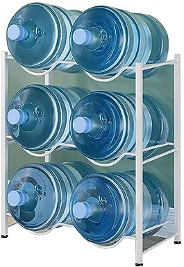 LBLFEBD Water Jug Holder Bucket storage rack Water Bottle Storage Organizer Heavy Duty Large capacity Double row bucket rack Water Cooler Jug Rack Stackable Water Dispenser Stand