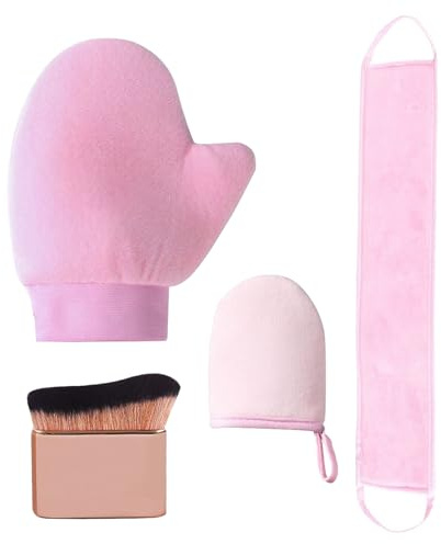Bräunungshandschuh Selbstbräuner Handschuh Selbstbräuner Rücken Applikator Einfach Auftragen Lotion für Den Rücken 4 teiliges