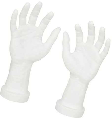 2 Stück Schaufensterpuppen Hände für Nägel, Kunst, Praxis und Designprojekte, robuste PVC Materialien, Schaufensterpuppen Hände für Ringe, Display, Schmuckständer