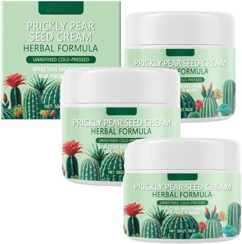 Cactus Seed Cream,Reduces Dryness and Fine Lines,Prickly Pear Seed Extract Nourish and Hydrate Cream,Blend for Face & Whole Skin