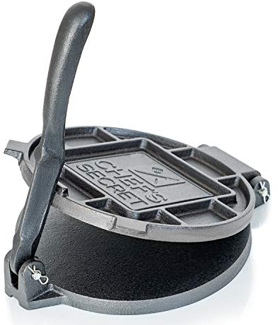 Chef's Secret 8 Inch Tortilla Cast Iron Press, Quickly Easily Makes Delicious Tortillas for Any Recipe