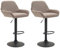 CLP 2er Set Barhocker Braga Mit Stoffbezug I 2 x Barstuhl Mit Lehne Und Fußstütze, Farbe:taupe, Gestell Farbe:schwarz