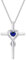 Damen Halskette mit Unendlichkeit Symbol Kreuz Anhänger Kette Infinity aus 925 Sterling Silber mit Synthetischer Saphir Edelstein Herz Form September Geburtsstein - Verstellbar Kettenlänge: 40 + 5 cm