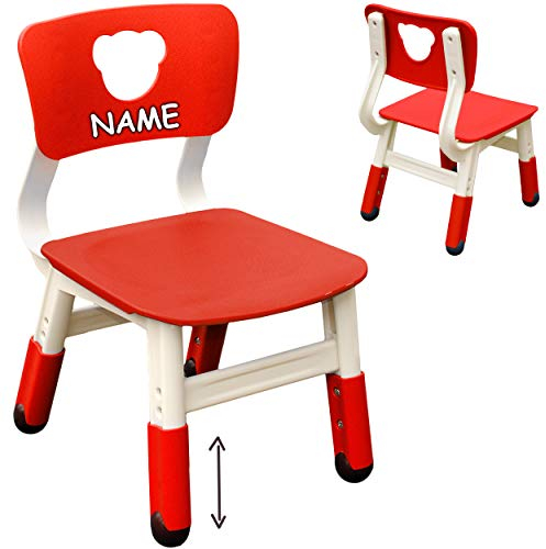 alles-meine.de GmbH Kinderstuhl - 3 Fach - höhenverstellbar & mitwachsend - ROT - inkl. Name - kippsicher/bis 100 kg belastbar - für INNEN & AUßEN - 1-5 Jahre - Kindermöbel f..