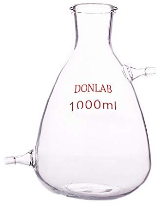 DONLAB BMA-015L Borosilicate Glass 15000ml/15L Heavy Wall Filtering Flask with Side Tubulature, -0.06MPa Vacuum Filtering Bottle,125ml-20L