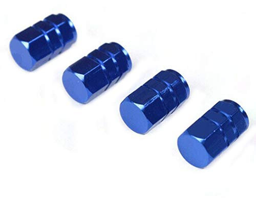 Bouchons De Tige De Valve, 4 Pièces en Aluminium Pneu Jantes De Roue Tige Bouchons De Valve d'air Couverture De Pneu Voiture Camion Vélo Bleu Taille Unique