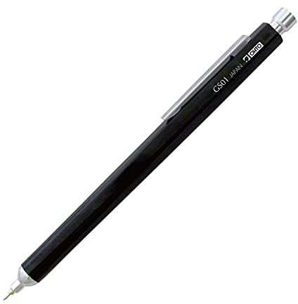 OHTO Needle-point GRAND STANDARD, Black: Feinminen Kugelschreiber in Schwarz mit eloxiertem Aluminium-Gehäuse und einer 0,7 mm Needlepoint-Mine zum Nachfüllen (schwarz).