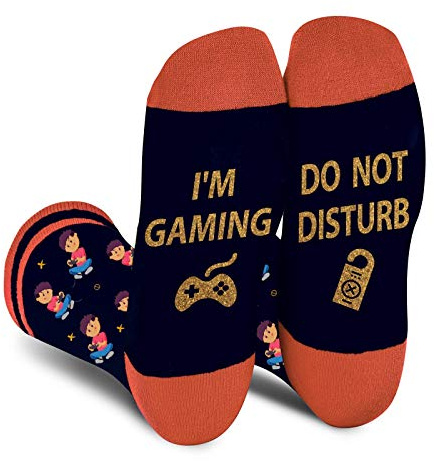 Chaussettes Do Not Disturb Homme Femme-Chaussettes Humour Fantaisie Humoristique Rigolote pour Papa Ado Garçon- Cadeau Original Drole Utile Insolite Anniversaire Idee Cadeau Noel Saint Valentin Pâques