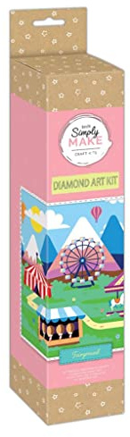 Simply Make Diamond Art Kit - Fairground - Diamond Painting Kits for Adults, Vibrant Picture Canvas with Accessories, For Home Decor or Wall Hang Accessory, Gem Tool Included - Art & Craft Kit