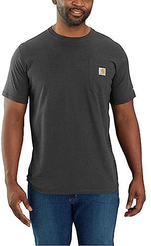 Carhartt Men's Force Relaxed Fit Midweight Short-Sleeve Pocket T-Shirt 104616, Carbon Heather, XL