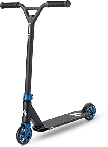 Chilli Pro Scooter 4000 | High-End Stunt Scooter | Der Einsteiger Stunt Scooter für angehende Profis | Gesamthöhe vo 77 cm | 110 mm PU Räder mit ABEC 9 Bearings | Blau
